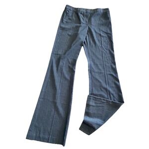 BCBGMaxAzria Women's Gray Stripe  Flared Boot Career Trouser Pants 8 Long Inseam